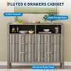 Fluted 6 Drawer Dresser for Bedroom,47.2" Wide Wooden Chest of Drawers with 2 Open Shelves,Fluted Dresser with Ample Storage,Storage Organizer - 4 of 4