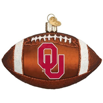Old World Christmas Blown Glass Ornament for Christmas Tree Oklahoma Football