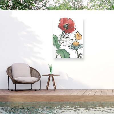 "Boho Florals II" Outdoor Canvas