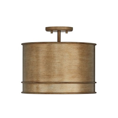 Mystic Luster Metal Drum Pendant Light with Adjustable Chain