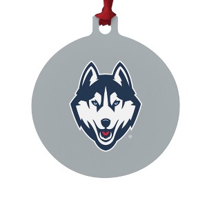 University of Connecticut Huskies Primary Logo Aluminum Holiday Christmas Tree Ornament  3.0" (7.6 cm) x 3.37" (8.6 cm) - 1 of 4