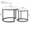 RISOKEYS Set of 2 Nesting Coffee Tables - Circular Side Tables with Marble Pattern Top and Black Frame for Living Room, Bedroom - 3 of 4