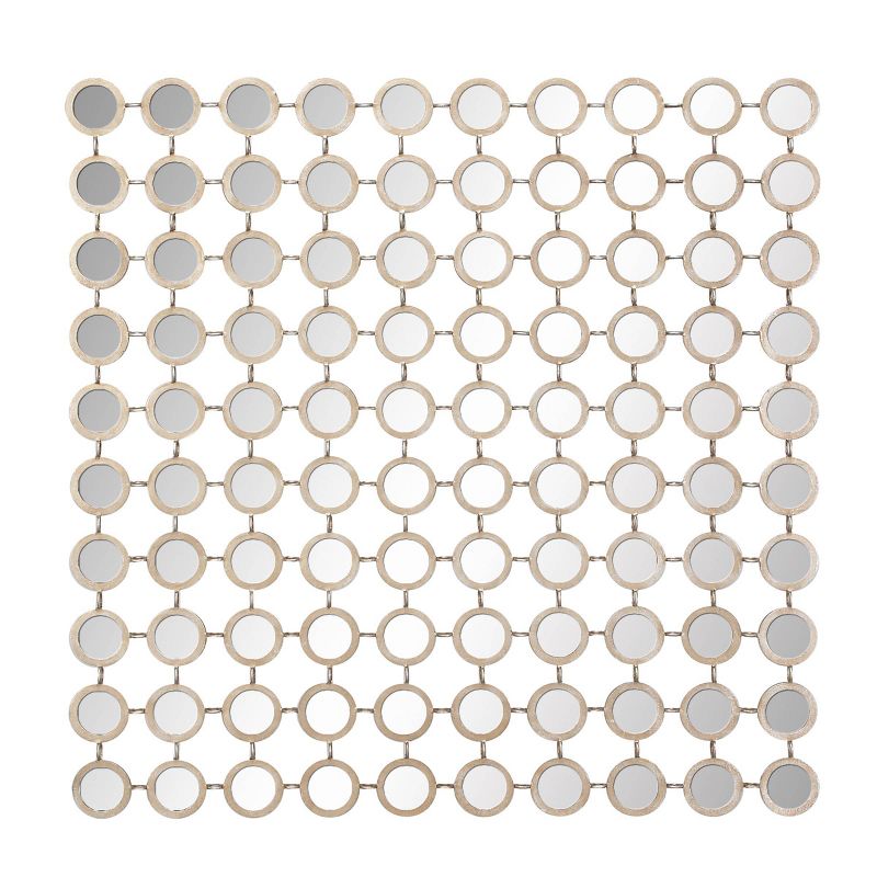 Metal Wall Mirror with Grid Pattern Gold - Olivia &#38; May, 1 of 21