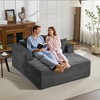 61" Oversized Chaise Lounge Indoor, Extra-Wide Boneless Corduroy Loveseat with Pillows, Armrests, Sofa Couch Reading Chairs for Living Room,Bedroom - 2 of 4