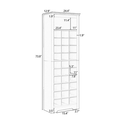 Nicbex Shoe Cabinet Modern Freestanding Shoe Storage Organizer,holds Up ...