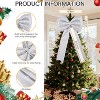 TackView Satin Christmas Tree Topper Bow with 24 Short Ribbon Bows – 25-Piece Wired Decorative Set - 2 of 4