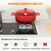 Karl Home 5 qt. Enameled Cast Iron Round Dutch Oven in Red with Lid - 4 of 4