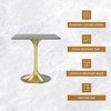 LeisureMod Verve 27" Square Dining Table - Modern Resin Top with Brushed Gold Pedestal Base Accent Side Table for Contemporary Kitchen and Home - 2 of 4