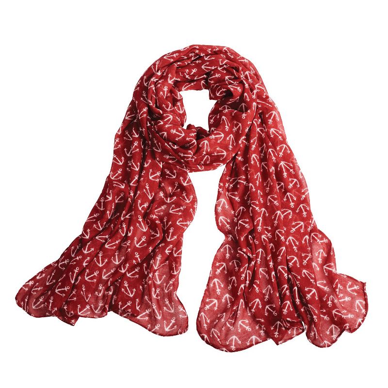 Beachcombers Solid Anchor Scarf RED, 1 of 3
