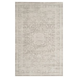 Gray/Beige Floral Loomed Accent Rug 4