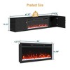 67" MDF Media TV Stand with Honeycomb Pattern, Gold Electroplated Triangle Handles, and Fireplace Compatible for Living Room - 4 of 4