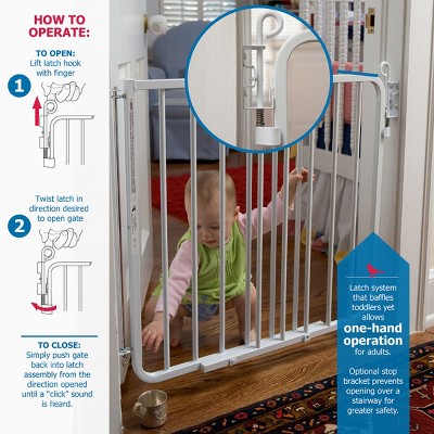 White Metal Auto-Lock Baby and Pet Safety Gate