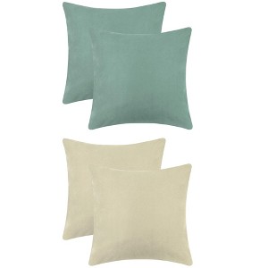 Unique Bargains Soft Solid Color Hidden Zippers Pillowcases for Bed Sofa 4 Pcs - 1 of 4