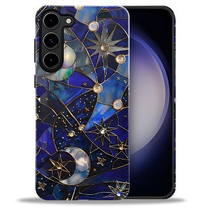 BONGEEK Case Compatible with Samsung Galaxy S23,Scratch Resistant Hybrid 2-Layer Hard Shell Bright Phone Case,Celestial Starry Night Moon Stars - 1 of 4