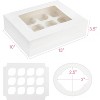 8 Sets Pre-folded Cupcake Containers with Window Holding 96 Cupcakes, Food Grade Bakery Pastry Boxes - 2 of 4