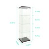 Versatile Tempered Glass Cabinet for Display Wine Storage and File Unit with Adjustable Floor Feet for Enhanced Stability on Uneven Surfaces - 4 of 4