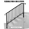 Racxily Outdoor Stair Handrail for 1 to 4 Steps Black Carbon, Steel Transitional Hand Rail Kit, Seniors Entryway Step Support - 2 of 4