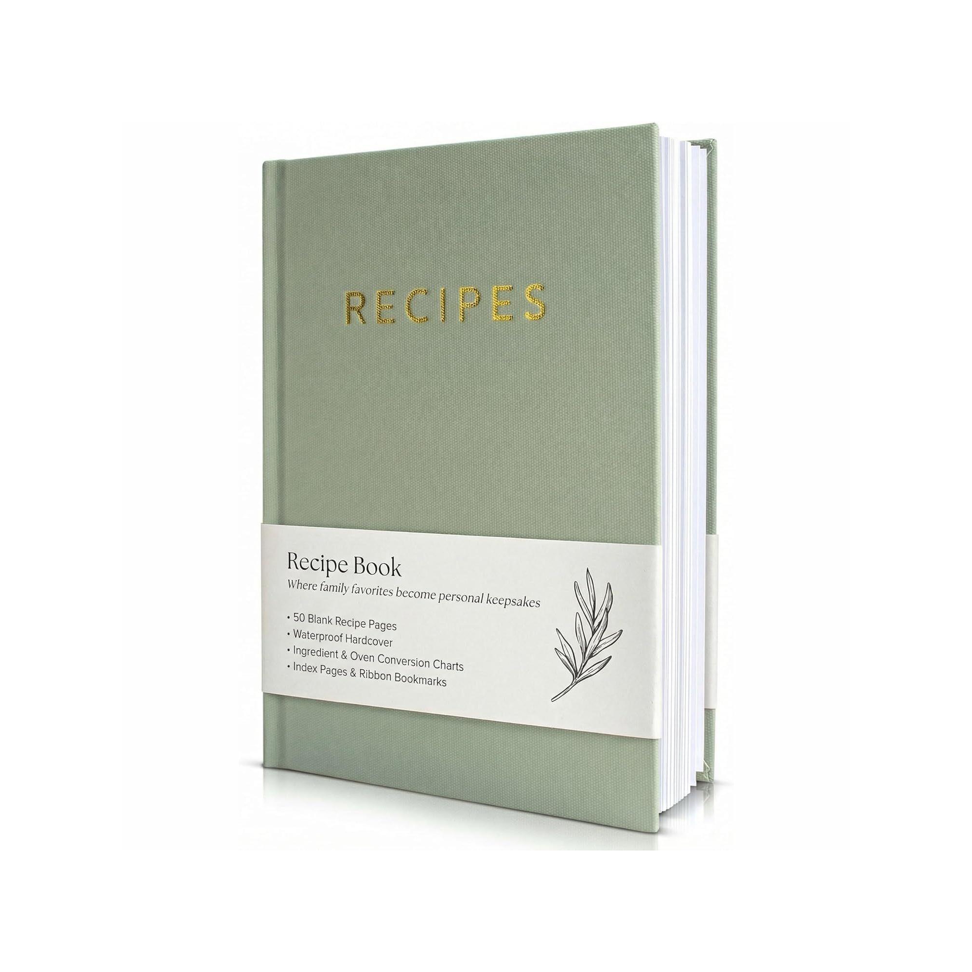 Blank Recipe Book – Waterproof Cover Cookbook to Write Your Own Recipes