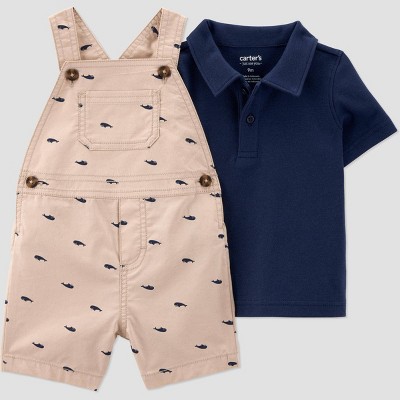 Carter's Just One You® Baby Boys' Whale Romper - Navy Blue/Khaki