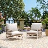 Christopher Knight Home Miles Bohemian Patio Lounge Chair with Handwoven Rope and Cushions (Set of 2) - 2 of 4