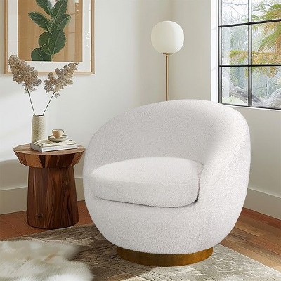 NicBex 360 Swivel Armchair, Accent Chair with Cotton Linen Fabric, Arm Chiar with Ergonomic Design, for Living Room, Bedroom