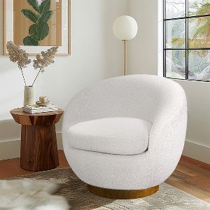 NicBex 360 Degrees Swivel Armchair, Accent Chair with Breathable Cotton Linen Fabric, Ergonomic Comfy Chair for living Room & Bedroom - 1 of 4