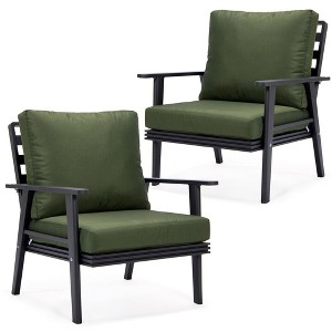 LeisureMod Walbrooke Polyester Modern Outdoor Armchair with Aluminum Frame and Removable Cushions - 1 of 4