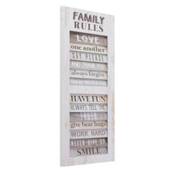 Retro In This House We Do Real Navy & White Metal Wall Sign Love Family Rules