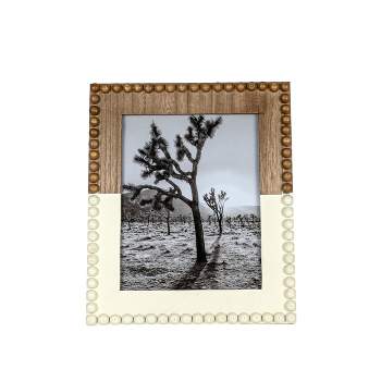 8X10 Inch Beaded Picture Frame White Dipped Wood, MDF & Glass by Foreside Home & Garden