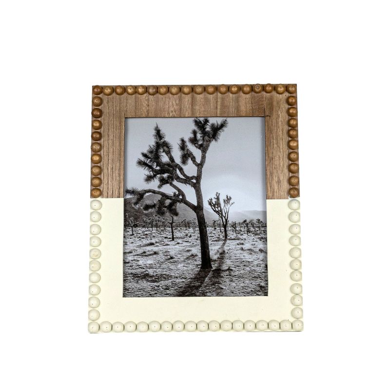8X10 Inch Beaded Picture Frame White Dipped Wood, MDF & Glass by Foreside Home & Garden, 1 of 7