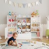 Kids Toy Storage Organizer w/6 Removable Bins & Anti-Tip - 55" White Bookshelf for Toys, Books | Bedroom, Playroom, Classroom Storage - 3 of 4