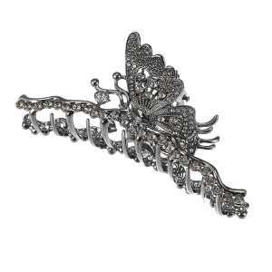 Unique Bargains Women's Rhinestone Butterfly Shape Hair Clips and Pins Titanium Tone 1 Pc - 1 of 4