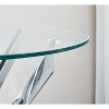 Vynxaria Modern Round Glass Coffee Tables - Sleek Design with Stainless Steel Accents - 3 of 4