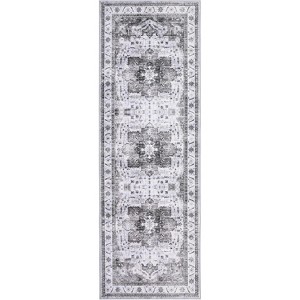 Machine Washable Area Rug - Lightweight Low Pile Chenille Carpet with Non-Slip Backing Boho Print Decorative Rug for Living Room Bedroom Dining Room - 1 of 4