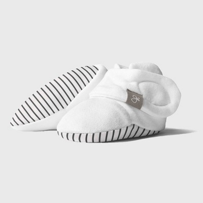 Goumi Baby Organic Cotton Striped Booties - Gray 0-3M