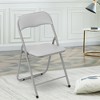 4 Pack Grey Folding Chairs, Indoor Outdoor Padded Cushion and Back Folding Chairs for Home Office Events Wedding Party - 2 of 4