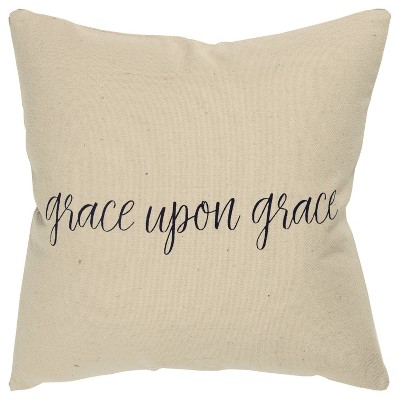 20"x20" Oversize 'Grace upon grace' Square Throw Pillow Cover - Rizzy Home