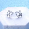 Angel Heart Stud Earrings for Women Sterling Silver Cubic Zirconia Ginger Lyne Collection - 2 of 4