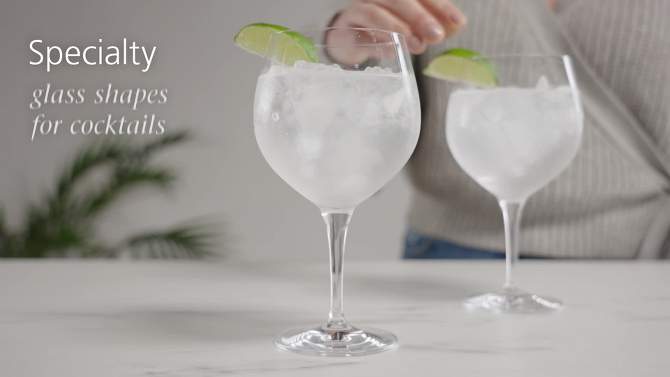 Spiegelau Special Gin and Tonic Glasses Set of 4 - Crystal, Modern Cocktail Glassware, Dishwasher Safe, Cocktail Glass Gift Set - 21 oz, Clear, 2 of 7, play video