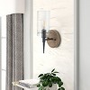 Dewdrop Rustic Wall Sconce with Clear Glass Shade, Black and Wood Finish, Farmhouse Wall Light - 3 of 4
