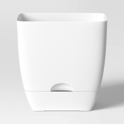 Square Self-Watering Plastic Indoor Outdoor Planter Pot White 10"x10" - Room Essentials™