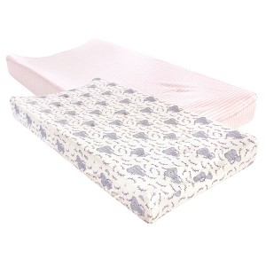 Touched by Nature Baby Girl Organic Cotton Changing Pad Cover, Girl Elephant, One Size - 1 of 3