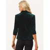 INSPIRE CHIC Women's Velvet Lapel Collar Open Front Blazers - 3 of 4