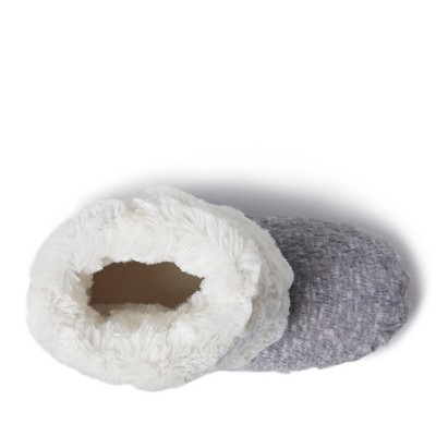 Cozy Leopard Faux Fur Women's Bootie Slipper in Grey Frost