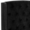 Summit Wingback Tufted Upholstered Bed with Nailhead in Black - 4 of 4