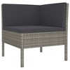 6 Piece Patio Lounge Set with Cushions Poly Rattan Gray vidaXL - 3 of 4