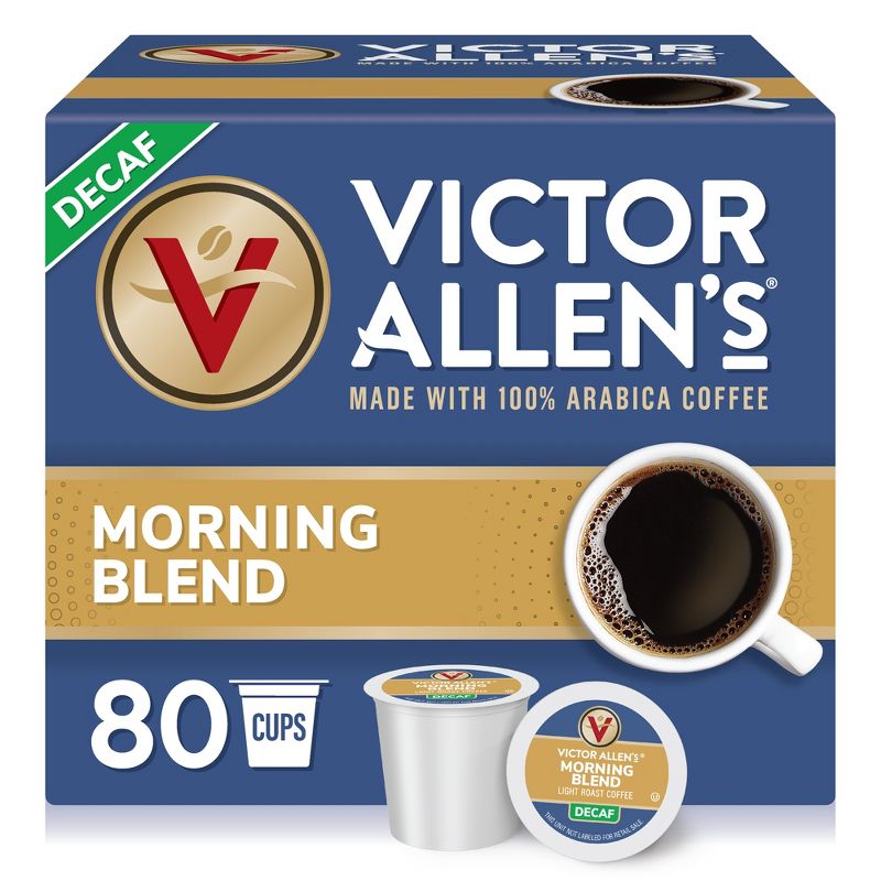 Victor Allen's Coffee Decaf Morning Blend Single Serve Coffee Pods, 80 Ct, 1 of 12