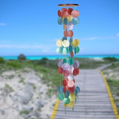 Multicolored Capiz Shell Waterfall Wind Chime, 40" Long
