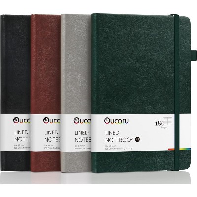 Lined Journal Notebook, 4 Pack, 180 Pages, A5 Journals for Writing, 100 GSM Thick Paper Business, School, Travel Supplies