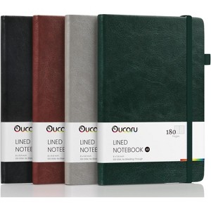 Lined Journal Notebook, 4 Pack, 180 Pages, A5 Journals for Writing, 100 GSM Thick Paper Business, School, Travel Supplies - 1 of 4